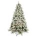 Vickerman 663622 - 4.5' x 34" Flocked Ellis Pine 200 Warm White Lights Artificial Christmas Tree Christmas Tree (S201846LED)