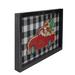 Northlight Seasonal 16" Black & White Buffalo Plaid Santa Farm Truck Wooden Christmas Plaque Wood in Brown | 8 H x 0.75 W x 16 D in | Wayfair