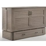 Pyper Marketing LLC Luka Cabinet Bed w/ Queen Mattress Wood in Blue | 41.1 H x 63.5 W x 83.1 D in | Wayfair MUR-POP-QEN-SK-1