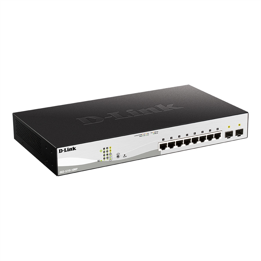 D-Link DGS-1210-10MP 10-Port PoE+ Layer2 Smart Managed Gigabit Switch Image