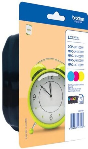 Tintenpatrone LC-125XL Rainbow Pack für Brother Drucker, cyan, magenta, gelb, für ca. 1.200 Seiten je Patrone Image