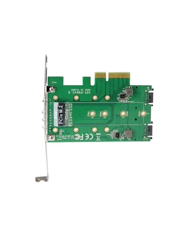 StarTech.com 3PT M.2 SSD Adapter Card 1x PCIe NVMe 2x SATA 3.0 Schnittstellenadapter 6Gb/s Image