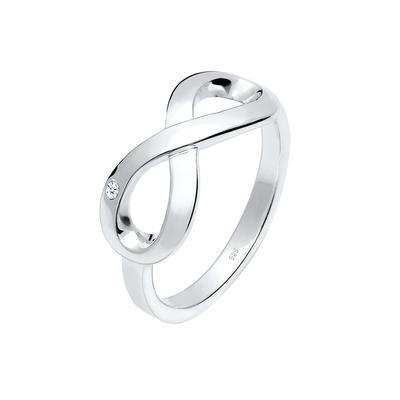 Elli DIAMONDS - Infinity Ewig Diamant (0.015 ct.) 925 Silber Ringe 1 ct Damen