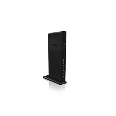 ICY BOX IB-DK2241AC Verkabelt USB 3.2 Gen 1 (3.1 Gen 1) Type-A Schwarz