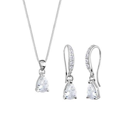 Elli - Tropfen Zirkonia 925 Sterling Silber Schmuck-Set Damen