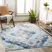 Wallsburg 5'3" Round Traditional Navy/Burnt Orange/Fuchsia/Gray/Light Beige/Light Blue/Mustard/Light Slate/Peach Area Rug - Hauteloom