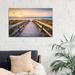 East Urban Home Sunset at the Dune Beach by Jan Becke - Wrapped Canvas Photograph Print Canvas/Metal in Blue/Yellow | 26 H x 40 W in | Wayfair