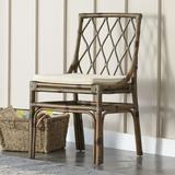 Birch Lane™ Coleburn Upholstered Cross Back Side Chair Wicker/Rattan in Gray | 33 H x 20 W x 22 D in | Wayfair 1AC2B213937C4A54B110E291AC25DE42