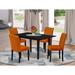 Latitude Run® Cordwell Butterfly Leaf Rubber Wood Dining Set Wood/Upholstered in Black | Wayfair 9913311713DC46B58C051F4A28D95423