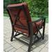 Oakland Living Haywood Outdoor Rocking Chair w/ Cushions Metal in Black/Brown | 36 H x 27 W x 30 D in | Wayfair 8202-RC4-AB