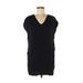 Old Navy Casual Dress - Shift V Neck Short Sleeve: Black Print Dresses - Women's Size X-Small