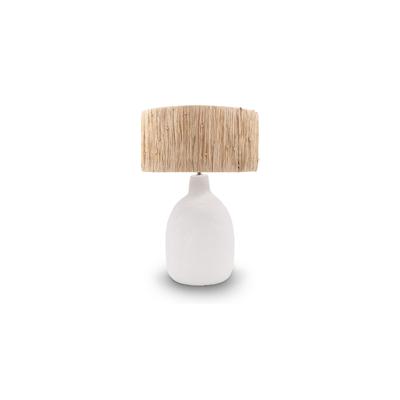 Tischlampe NOUR - Tischlampe, Lampenschirm aus Raphiafaser & Keramik, H51