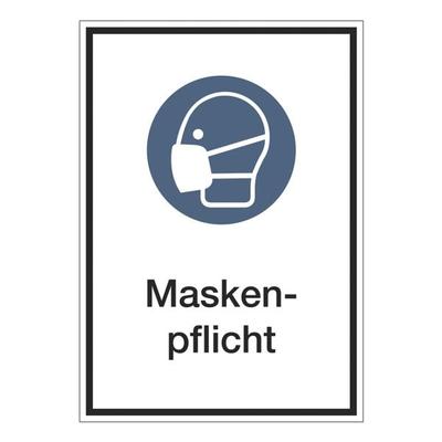Marahrens Hinweisschild »Maskenpflicht« Kunststoff 21 x 29,7 cm, 10 Stück weiß, 21x29.7 cm Image