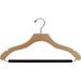 Rebrilliant Westwood Wavy Wooden Suit Non-Slip Hanger w/ Velvet Bar Set of 100 Wood in Brown | 9 H x 17 W in | Wayfair 300202-100