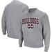 Men's Colosseum Heathered Gray Mississippi State Bulldogs Arch & Logo Tackle Twill Pullover Sweatshirt