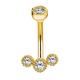 Melighting 14k Solid Gold Round CZ Belly Piercing Jewelry 14g Navel Ring Gold Belly Button Ring Gift for her