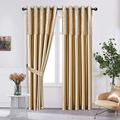 ZIMEL HOMES- Crushed Velvet Band Silk Curtains (Pair) 6 wide coloured curtain choices -8 sizes-Fully Lined-Eyelet Ring Top Curtains-Faux Silk band top curtain pair with crushed velvet fabric base.