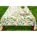 Gracie Oaks Naama Lemon Bliss Printed Umbrella Outdoor Tablecloth Polyester in Gray/Green/Yellow | 60 D in | Wayfair