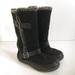 Nine West Shoes | Big Kids Black Suede Look Snow Boots Lined 4 | Color: Black | Size: 4g