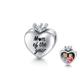 LONAGO 925 Sterling Silver Personalized Photo Charm Heart Shaped Custom Picture Bead Charm Fit Pandora Charm Bracelet for Women (Mom)