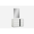 Kimberly Dresser, High Gloss White With Self Closing Runners, Handle In Matte Black - Whiteline Modern Living DR1617-WHT/BLK