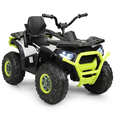 Costway 12 V Kids Electric 4-Wheeler ATV Quad with MP3 and LED Lights-White