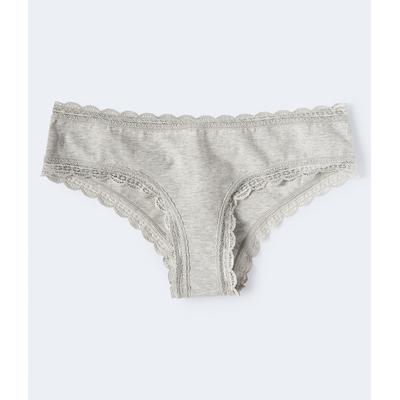 Aeropostale Womens' Lace-Trimmed Cheeky - Grey - S...