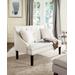 Zoey Linen Settee W/ Silver Nailheads in Light Beige/Espresso - Safavieh FOX6253C