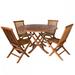 5-Piece Round Folding Table Set & Cushions, White - All Things Cedar TT5P-R-W