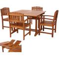 5-Piece Butterfly Dining Chair Set & Cushion, Blue - All Things Cedar TD72-20-B