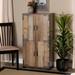 Baxton Studio Cyrille Modern Farmhouse Rustic Finished Wood 4-Door Shoe Cabinet - Wholesale Interiors ID-SC003-Yosemile Oak-Shoe Rack