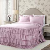 Allison Ruffle Skirt Bedspread Purple 3Pc Set Queen - Lush Decor 16T004395