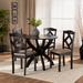 Baxton Studio Quinlan Modern Sand Fabric & Dark Brown Finished Wood 5-PC Dining Set - Wholesale Interiors Quinlan-Dark Brown/Sand-5PC Dining Set