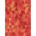 Orange/Red 84 x 0.35 in Indoor Area Rug - Corrigan Studio® Brainerd Geometric Red/Orange Area Rug Polyester/Wool | 84 W x 0.35 D in | Wayfair