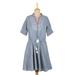 Delhi Spring in Wedgwood,'Cotton A-Line Summer Dress in Wedgwood Blue'