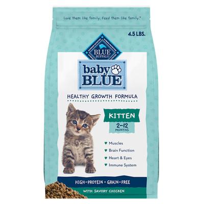Blue Buffalo Baby BLUE Healthy Growth High-Protein Chicken Kitten Dry Food, 4.5 lbs.