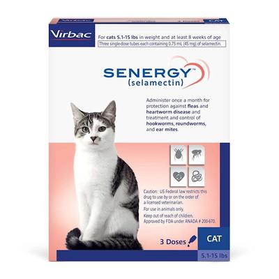 SENERGY TOPICAL 5.1-15 lbs. for Cats, 3 Month Supply, .75 ML