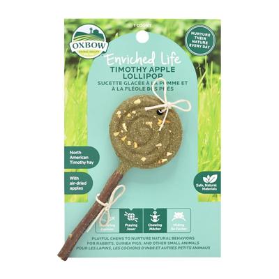 Oxbow Enriched Life Timothy Lollipop Apple for Rabbit, 0.06 lbs.