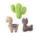 Llama Cactus Dog Toy Set, X-Small, Pack of 3, Multi-Color