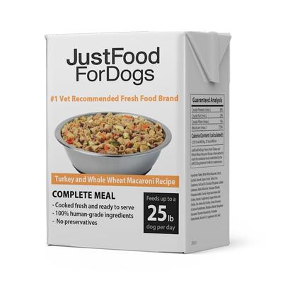 JustFoodForDogs Pantry Fresh Adult Turkey & Whole Wheat Macaroni Wet Dog Food, 12.5 oz., Case of 12