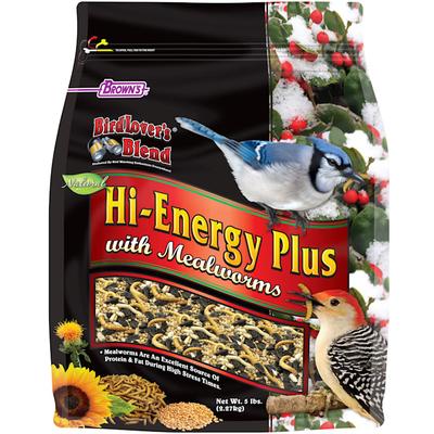 Brown's Bird Lover's Blend Hi-Energy Plus with Mealworms Dry Food, 5 lbs.