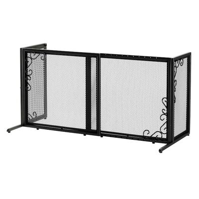 Richell Freestanding Black Metal Mesh Pet Gate, 40" L X 18" W X 20" H