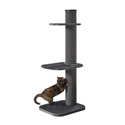Two by Two Maple 3 Level Grey Cat Tree, 23.2" L X 24" W X 58.3" H