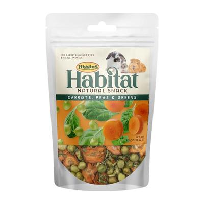 Higgins Habitat Natural Snack Carrots, Peas & Greens Treats for Rabbit, 3.5 oz.