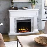 Trent Austin Design® Griffis TV Stand Electric w/ Fireplace Included, Wood in White | 36 H x 47.38 W x 11.63 D in | Wayfair