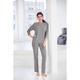 Cornelie Weiss Homewear 3-Teiler, Sweatpants - 38 - Grau-meliert, Damen, aus Baumwolle