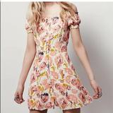 Free People Dresses | Free People Italian Breeze Pink Floral Mini Dress | Color: Pink/White | Size: 0