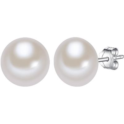 Valero Pearls - Perlen-Ohrstecker Sterling Silber Süßwasser-Zuchtperle in Silber Ohrringe 1 ct Damen