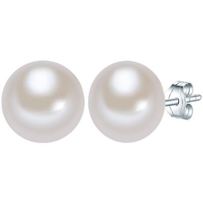 Valero Pearls - Perlen-Ohrstecker Sterling Silber Süßwasser-Zuchtperle in Silber Ohrringe Damen