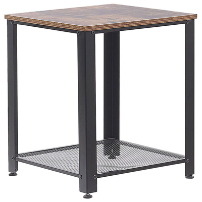 Beistelltisch Braun 45 x 45 cm MDF Tischplatte Matt Tischgestell Quadratisch Wohnzimmer Modern